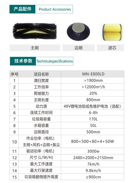 新型全封闭自卸式莎车扫地机MN-E800LD
